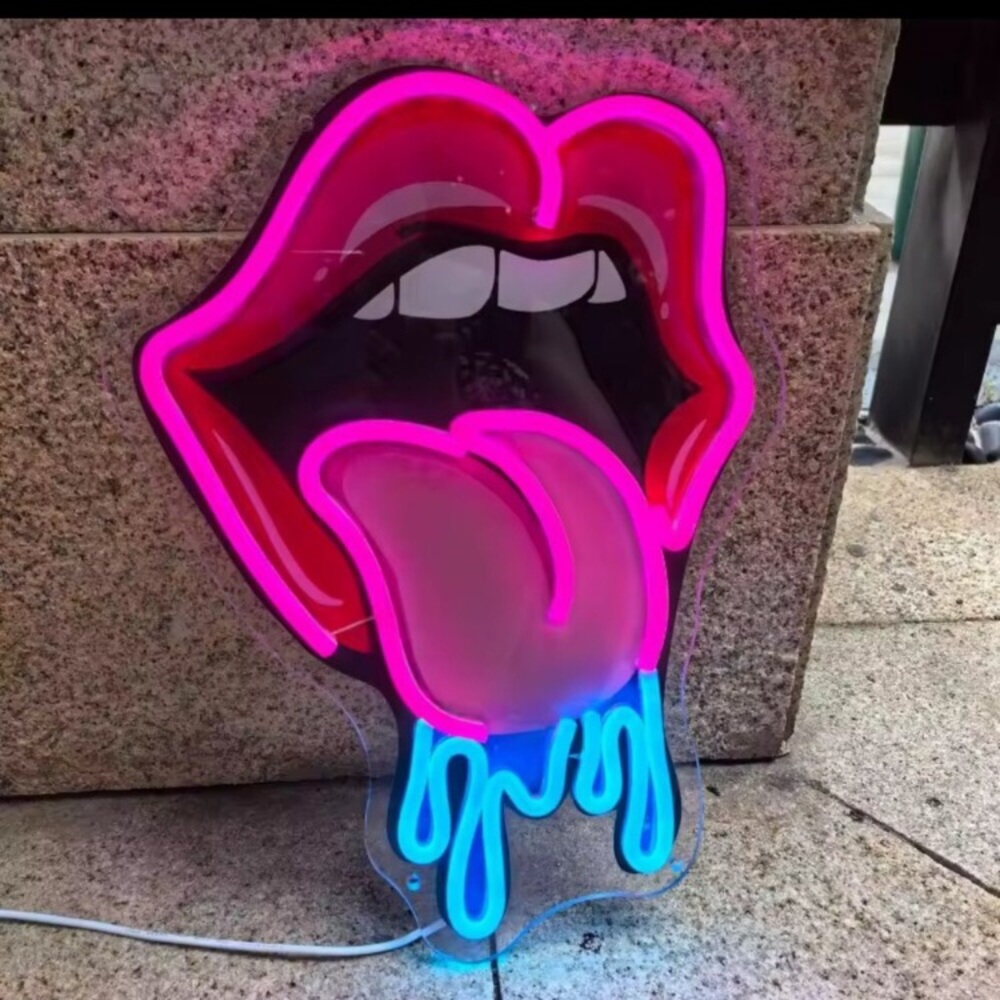 LIP AND TONGUE NEON LED SIGN new